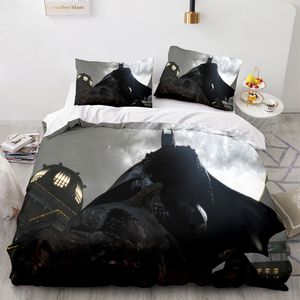 3tlg. Batman Marvel Bettbezug 3D Druck Kinder Bettwäsche Geschenk 200 x 200 cm + 2x Kissenbezug 80 x 80 cm #01
