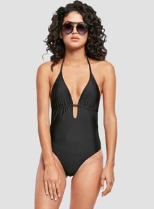 Dámské jednodílné plavky Urban Classics Ladies Recycled Triangle Swimsuit black - XL