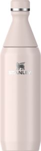 Stanley All Day Slim Trinkflasche Edelstahl 0.6L - Thermosflasche Kühlt 6 Stunden - 11 Stunden Eisgekühlt - BPA-Frei - Auslaufsichere Wasserflasche - Spülmaschinenfest - Rose Quartz