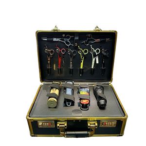 Barber Tragekoffer Tragetasche Gold Friseur Werkzeugsatz Organizer Salon Tool Aufbewahrungskoffer für Friseur Organizer