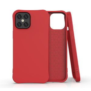 Apple iPhone 12 Pro Max Handyhülle Silikon Case Cover Bumper Matt Rot