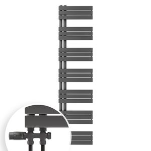 Aquabad Badheizkörper Fornax inkl. Multiblock Durchgangsform 40x164cm 648W Anthrazit - Ohne Heizstab / Ohne Heizstabelement