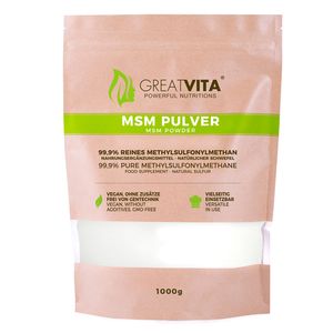 GreatVita MSM Pulver, 99,9%, 1000g