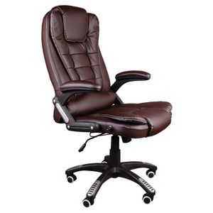 GIOSEDIO Büro-Sessel  mit Massage Massagesessel Drehstuhl Chefsessel Stuhl BRUNO Kunstleder Braun