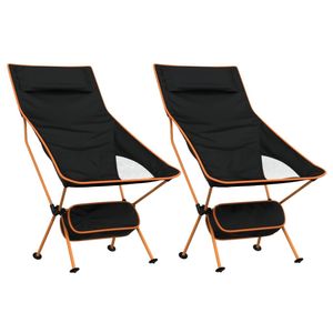 vidaXL Campingstühle 2 Stk. Klappbar Schwarz Oxford-Gewebe Aluminium