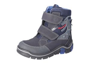RICOSTA Boots GRISU von PEPINO cooler Drache mit Blinklicht HighTech/Textil Klettverschluss Warmfutter Jungen Grau/Blau Drachen Größe 35