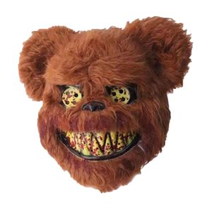 Gruselige Maske,Pluesch Blutig Bear Hase Gruselige Gruselmaske Halloween Maskerade Kostuem Requisiten,Brown