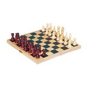 Toys pure HS040 Šachová sada v dřevěném skládacím kufříku, příroda