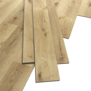 ARTENS - PVC Bodenbelag STRAND - Click Vinyl-Dielen - Vinylboden - Natürlicher Holzeffekt - Beige - INTENSO - 122 cm x 18 cm x 5 mm - Dicke 5 mm - 1,1m²/5 Dielen