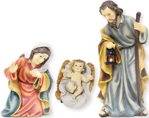 3x FADEDA Heilige Familie   / Höhe:19 cm / handbemalt / detailgetreue Krippen Figuren - Weihnachten Tisch Dekoration Krippe Zubehör