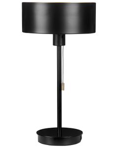 BELIANI Tischlampe Schwarz Eisen Kegelschirm USB-Anschluss mit Zugschalter Büro Arbeitszimmer Funktionell Modern