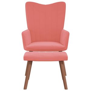 vidaXL Relaxsessel mit Hocker Rosa Samt