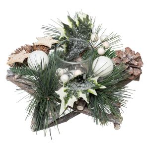 Weihnachtskranz mit Teelichthalter
