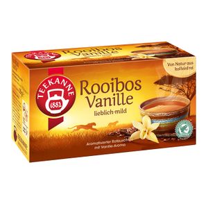 Teekanne Rooibos Vanille Tee aromatisiert mit Vanillearoma 35g