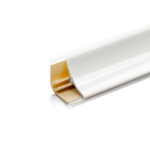 300cm Abschlussleiste | Farbe: Weiß glänzend | Wandabschlussleiste | Winkelleiste | Küche | Arbeitsplatte | DQ-PP