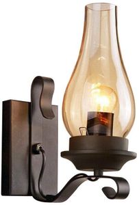 Wandleuchte Retro Wandlampe E27 Vintage Glas Eisen Wall Lamp Industrie Innenbeleuchtung Wegbeleuchtung