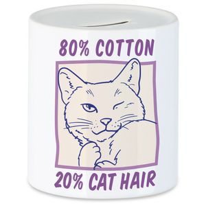 80% Baumwolle 20% Cat Hair Spardose Katze Katzenmama Katzenfan Geschenkidee