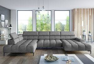 DOMO-HOME Ecksofa PLAZA XL mit elektrischer Relax-Funktion 385x216cm | Modernes Design| Hochwertige Verarbeitung| Verstellbare Kopfstützen| Bezug Salvador mit Water Repellent Technologie | Farbe grau | Links DOMO-HOME Ecksofa PLAZA XL mit elektrischer Relax-Funktion 385x216cm | Modernes Design| Hochwertige Verarbeitung| Verstellbare Kopfstützen| Bezug Salvador mit Water Repellent Technologie | Farbe grau | Links
