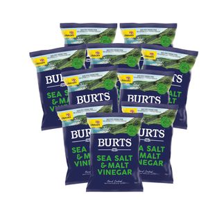 BURTS 10x British Potato Chips Sea Salt & Malt Vinegar