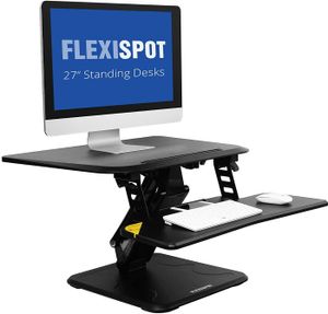 Flexispot F3B Ergonomischer Schreibtischaufsatz Höhenverstellbarer Schreibtisch Sitz-Steh-Schreibtisch Steharbeitsplatz Computertisch mit Tastatur und Mausablage Schwarz