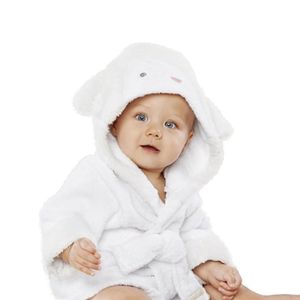 Kinder Baby Jungen/Mädchen Bademäntel, Baby Bademantel mit Kapuze, Tiermuster weiche mit Kapuze Bademäntel Baumwolltücher für Baby Schaf (0-18 Monate)