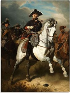 ARTland Leinwandbild Friedrich der Große zu Pferde. 1861 Größe: 60x80 cm