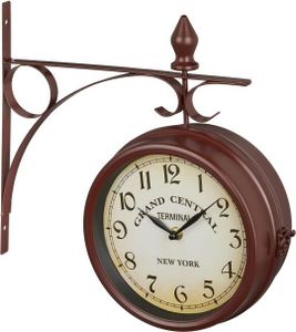 Staničné hodiny obojstranné RD39582 hneda, 22cm