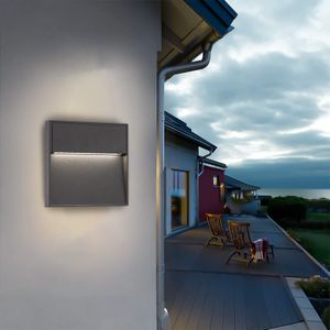 LED Gartenleuchte 15cm 4000K Neutralweiß 140lm 4W 90° IP54 Außenwandleuchte Anthrazit