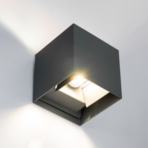 LUMILED Vonkajšie nástenné svietidlo nástenné svietidlo vonkajšie osvetlenie nástenný svietnik záhradné svietidlo chodbové svietidlo fasáda terasa čierna sivá hranatá IP44 hliník 230V zásuvka G9 max 5W otočné vonkajšie