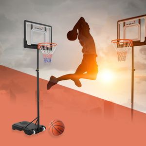 Sada basketbalového koša Hauki vrátane stojana s kolieskami a loptou, biela, nastaviteľná výška 156-210 cm, mobilný basketbalový stojan, prenosný, plniteľný, basketbalové vybavenie pre deti/dospelých