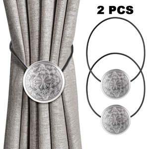 TECVINCI Vorhang-Raffhalter mit verbessertem größerem Magnet, 4 Stück, 40,6  cm, dekorativer magnetischer Vorhanghalter für Verdunkelung/durchsichtige