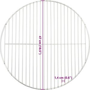 vidaXL Grill okrągły Ø47 cm 304 stal nierdzewna