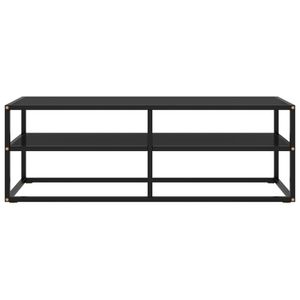 vidaXL TV-Schrank Schwarz mit Schwarzem Hartglas 120x40x40 cm