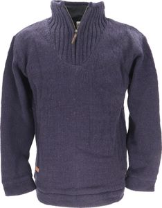Wollpullover, Troyer Wollpullover, Seemannspullover - Dunkelblau, Herren, Wolle, Größe: XXL