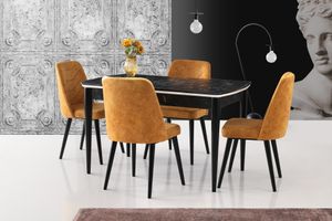 Skye Decor, Vega - 1132, Rozkládací jídelní stůl, černý, 100 % MDF, 130 x 80 x 75 cm