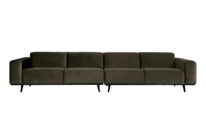 Statement Xl 4-Sitzer Sofa Velvet Dark Green Hunter - 372cm