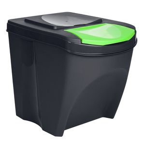 Mülleimer Set Müllbehälter Mülltrenner Sortibox Abfalleimer Biomüll Restmüll 4x25 Liter anthrazit