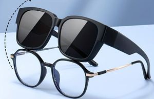 GKA B Polarisierte Überzieh Sonnenbrille für Brillenträger schwarz Fit Over Übersonnenbrille Überziehbrille Überbrille Damen und Herren UV-Schutz