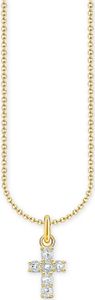 Thomas Sabo KE2226-414-14-L45V Vergoldete Kette mit Kreuz Anhänger u. Zirkonia 38-45 cm Damen