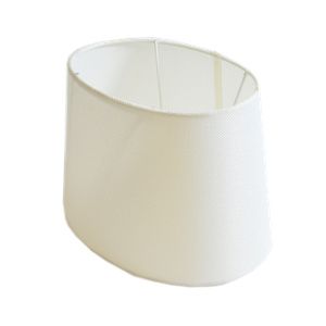 Lampenschirm Stoff Leinenoptik oval weiß für E14 /E27 Fassung