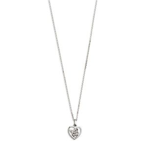 Xenox Damen Halskette mit  Herz/Engel Anhänger Sterling Silber 925 Power Tower - XS3549