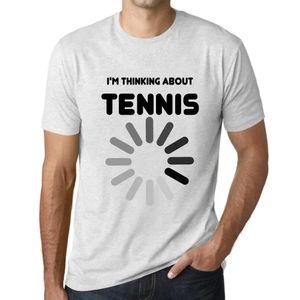 Herren Grafik T-Shirt Ich denke über Tennis nach – I'm Thinking About Tennis – Öko-Verantwortlich Vintage Jahrgang Kurzarm Lustige Druck Geburtstag