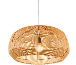 Fine Asianliving Lampe Bambus Webbing Handgefertigt - Ariel D73xH40cm Pendelleuchte Beleuchtung Bambus Lampenschirm Geflochten Lampe Belechtung Rotan