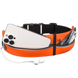 EAZY CASE Laufgürtel wasserabweisende Hüfttasche passend für alle Smartphones als Jogging Tasche, Sportgürtel mit Reißverschluss, elastischer Gürtel für Fitness, Spazieren, Reisen, Orange