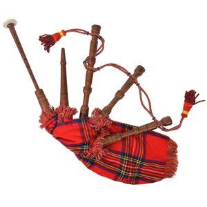 vidaXL Škótske detské dudy Great Highland Royal Stewart Tartan Red