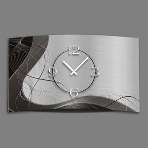Abstrakt grau Designer Wanduhr modernes Wanduhren Design leise kein ticken dixtime 3DS-0053