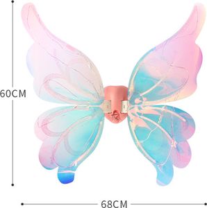 Leuchtender Elfenflügel-Schmetterling, leuchtendes elektrisches Engelskostüm, Schmetterlingsflügel mit farbwechselnden Lichtern, Musik