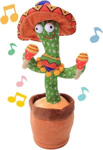 Tanzende Kaktus Spielzeug, singende und tanzende Kaktus Plüsch Spielzeug Aufnahme, Wriggle Kaktus elektronische Plüsch Spielzeug, sprechende Kaktus Spielzeug , wiederholende sprechende Kaktus, lustige Dekor für Kinder Erwachsene Geschenk