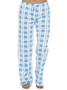 Damen Kariert Schlafhosen Beiläufig Pyjama Homewear Hosen Elastische Taille Schlafanzüge Bottoms Stoffhosen Blau,Größe  S