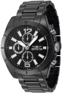 Invicta Ceramics 47333 Herren armbanduhr - Quarzuhrwerk - Keramik mit schwarzen zifferblat - 44mm